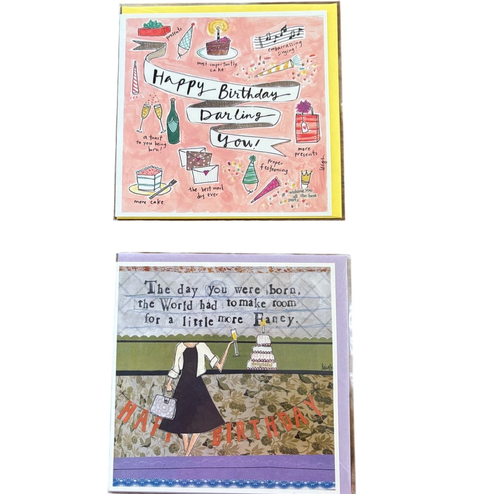 2 Curly Girl Design BFF for Her Happy Birthday Greeting Cards Fun Celebration‎